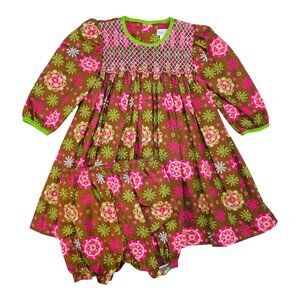 Petit Pomme Floral Long Sleeve Smocked Dress + Bloomers Set Outfit 24m +
